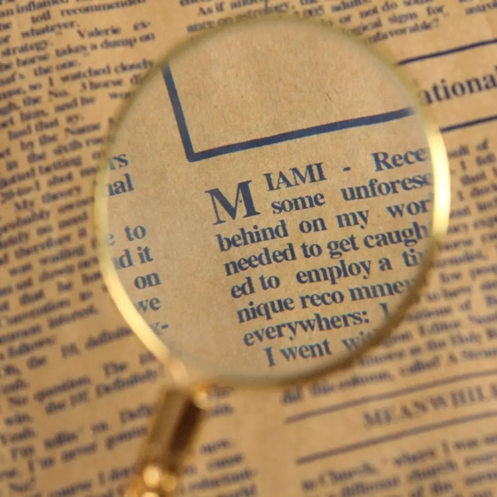 5X Magnifying Glass Handheld Delicate Pattern Handle Glass Lens 12.5*4.7*1cm Retro European Loupe Magnifier Portable Pocket Tool - Checkouts UK