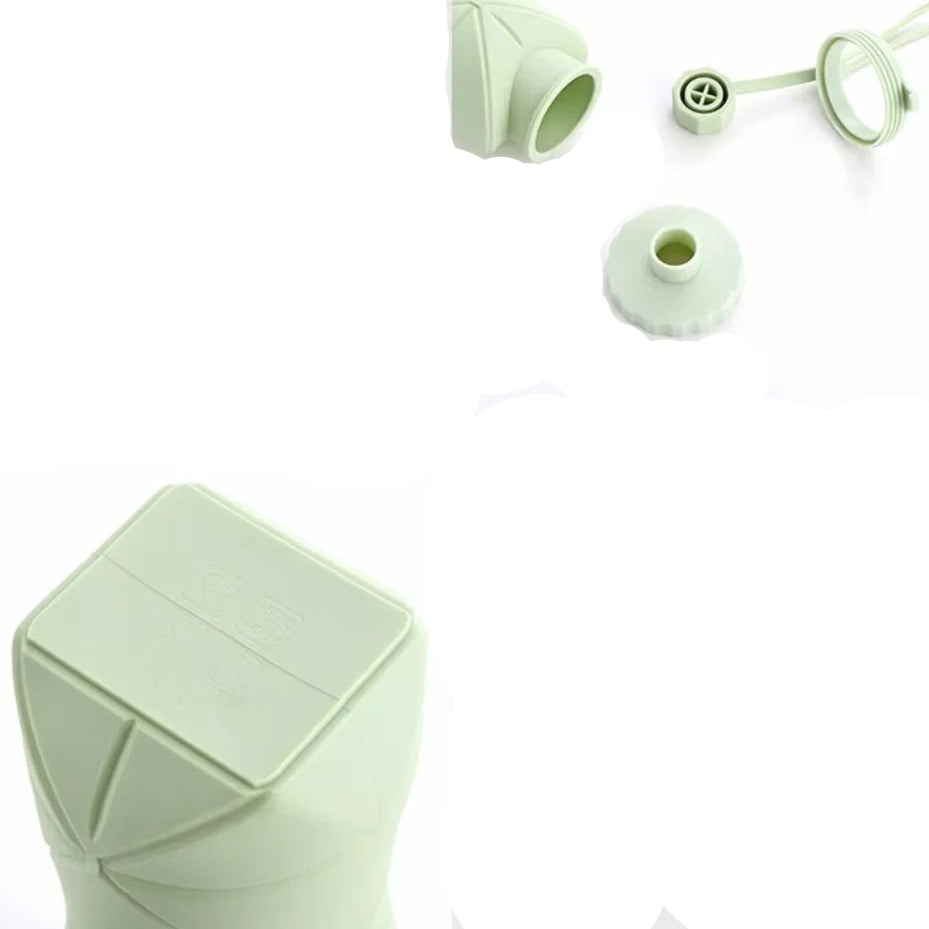 600ml Silicone Folding Bottle Adult Portable Reusable Plastic Cups Outdoor Travel Gym Water Bottle Motivational Drinking Bottle - Checkouts UK