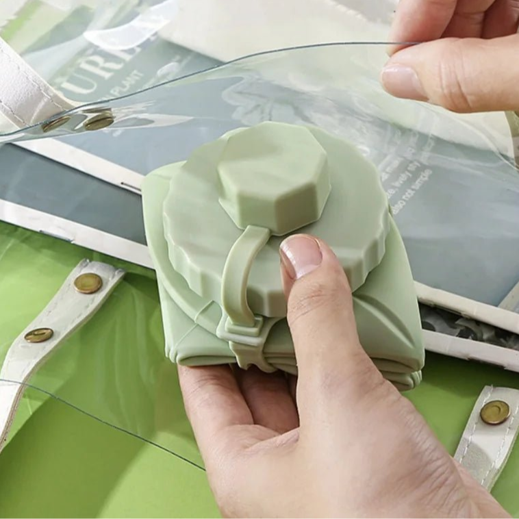 600ml Silicone Folding Bottle Adult Portable Reusable Plastic Cups Outdoor Travel Gym Water Bottle Motivational Drinking Bottle - Checkouts UK