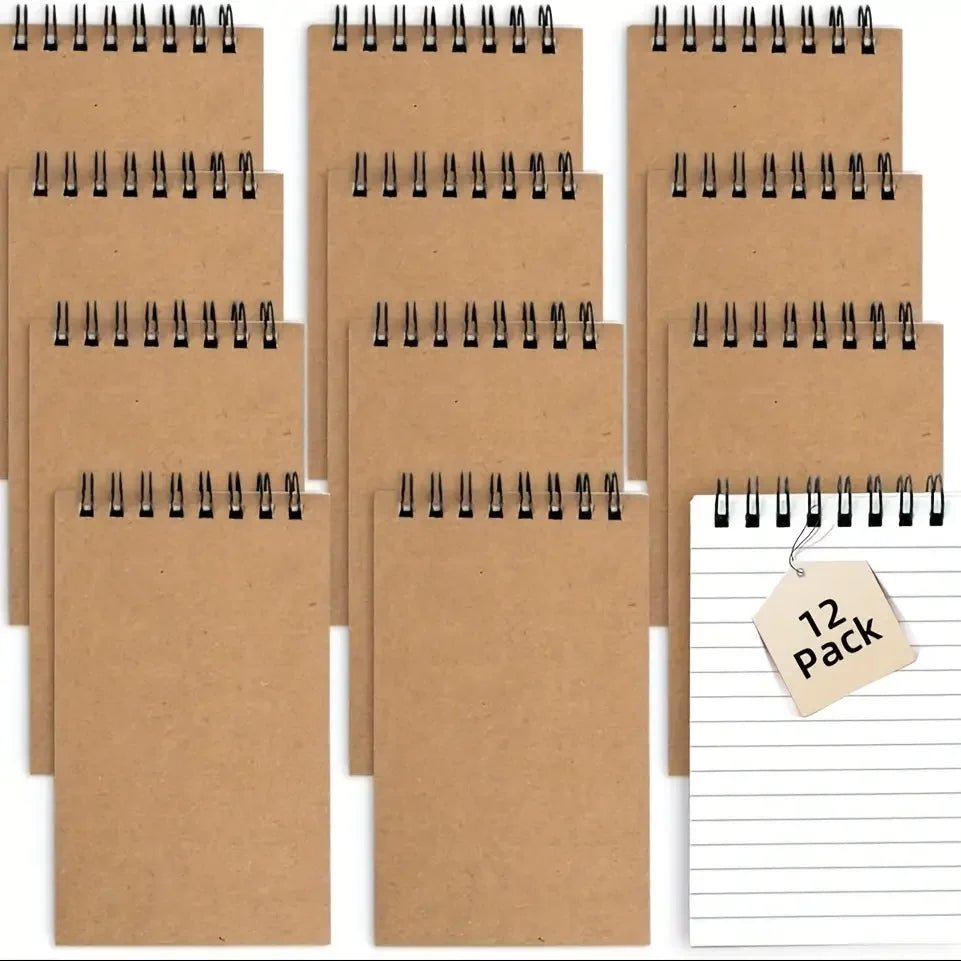 6/12 pocket notebooks, spiral - bound notepads, office - style mini notebooks, lined paper memos for home, university, or school use - Checkouts USA