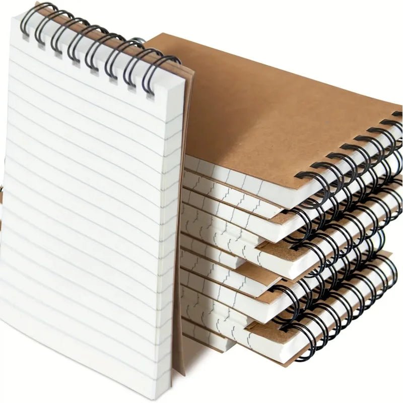 6/12 pocket notebooks, spiral - bound notepads, office - style mini notebooks, lined paper memos for home, university, or school use - Checkouts USA