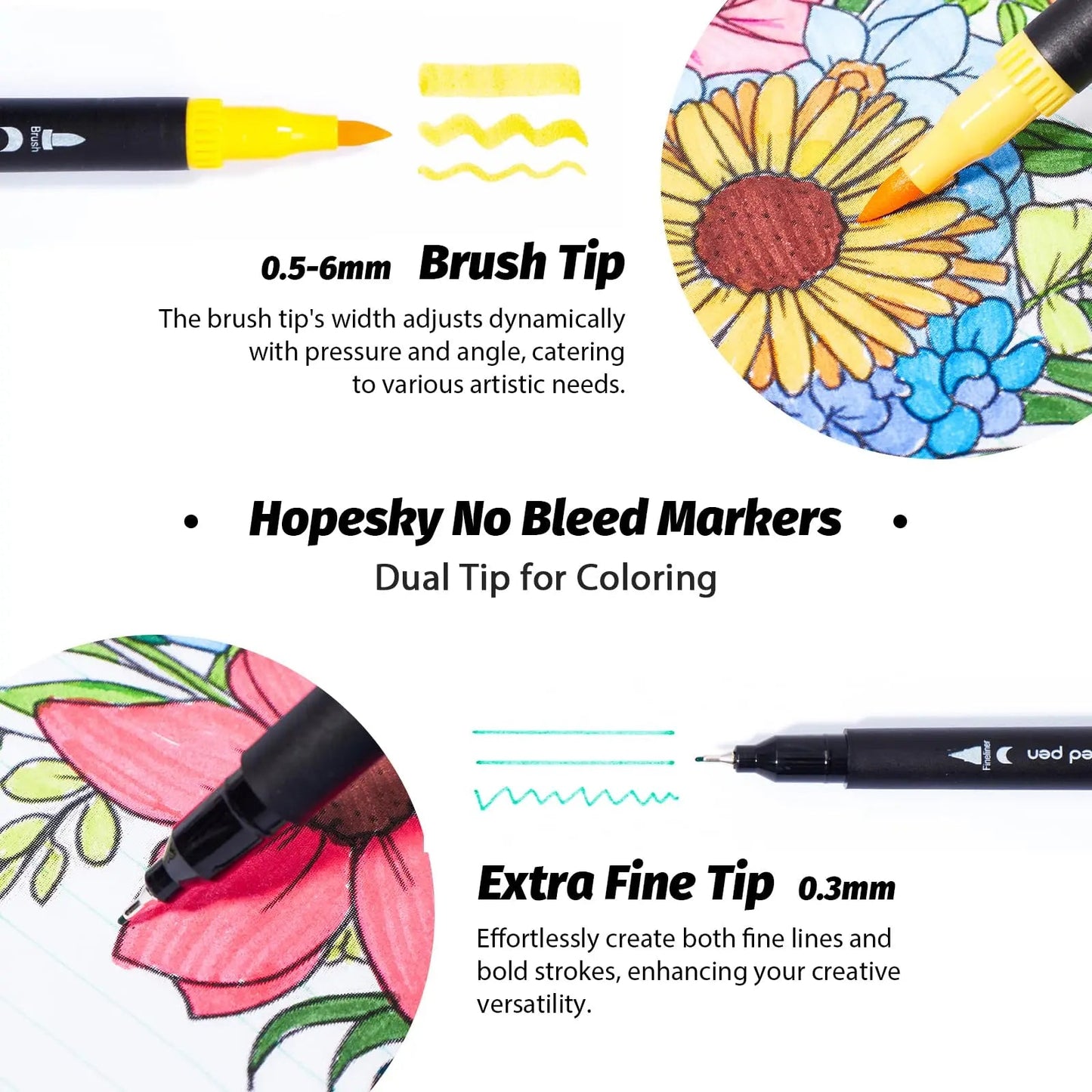 72 Colors Premium Dual Tip Art Markers Set with Foldable Case - Extra Fine & Brush Tips for Adult Artists Drawing, Painting - Checkouts USA