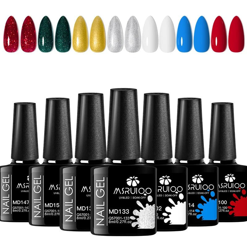 7pc Nail Gel Polish Set DIY Nail Art Design All For Decoration Soak Off UV Gel Long Lasting Manicure Painting Gel Vernis Kits - Checkouts UK