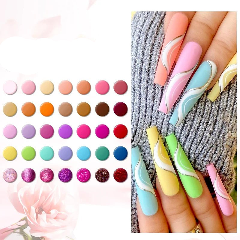 7pc Nail Gel Polish Set DIY Nail Art Design All For Decoration Soak Off UV Gel Long Lasting Manicure Painting Gel Vernis Kits - Checkouts UK