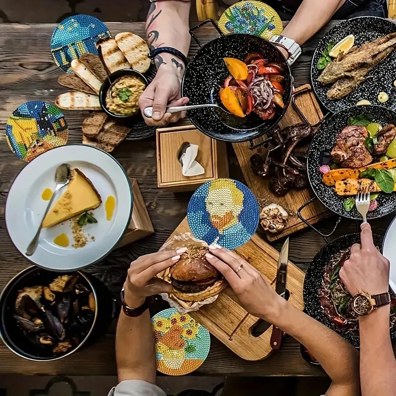 8 pieces/set of diamond painting coaster set, DIY coaster with holder, suitable for beginners and adults as diamond craft gifts - Checkouts UK