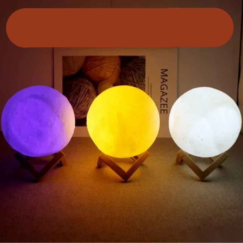 8cm Moon Lamp LED Night Light Battery Powered With Stand Starry Lamp Bedroom Decor Night Lights Kids Gift Moon Lamp - Checkouts UK