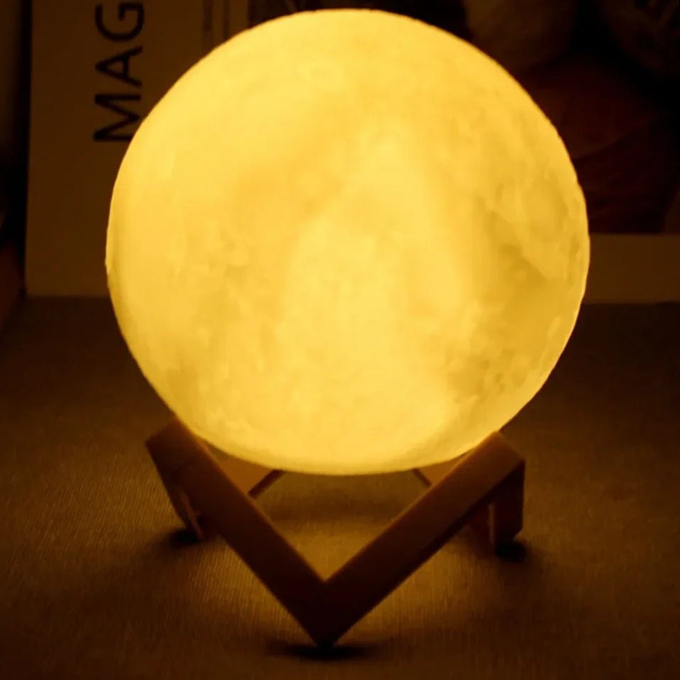 8cm Moon Lamp LED Night Light Battery Powered With Stand Starry Lamp Bedroom Decor Night Lights Kids Gift Moon Lamp - Checkouts UK