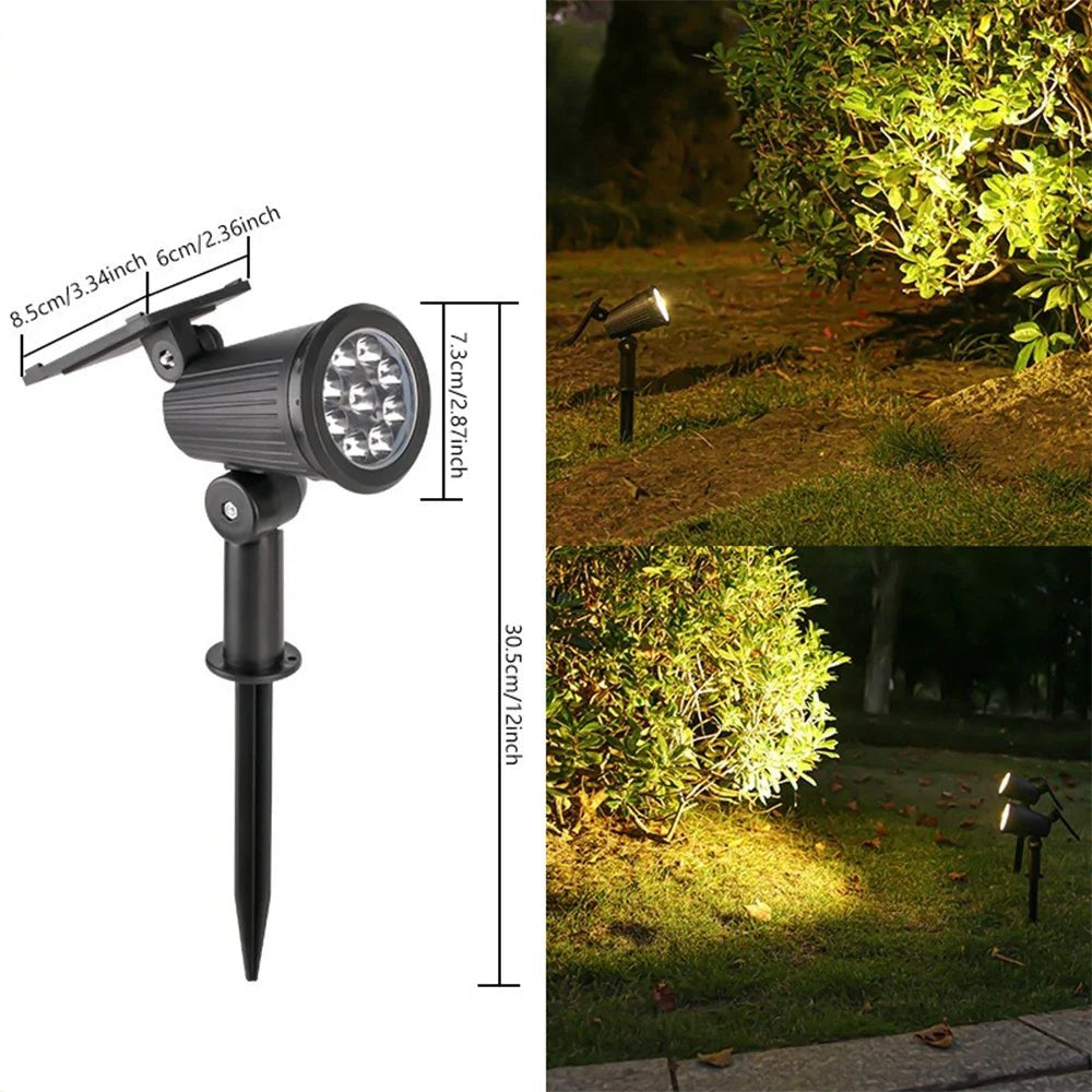 9 LED Solar Spot Lights IP65 Waterproof Outdoor RGB Solar Landscape Lights Brightness Adjustable for Garden Yard Palm Trees - Checkouts UK