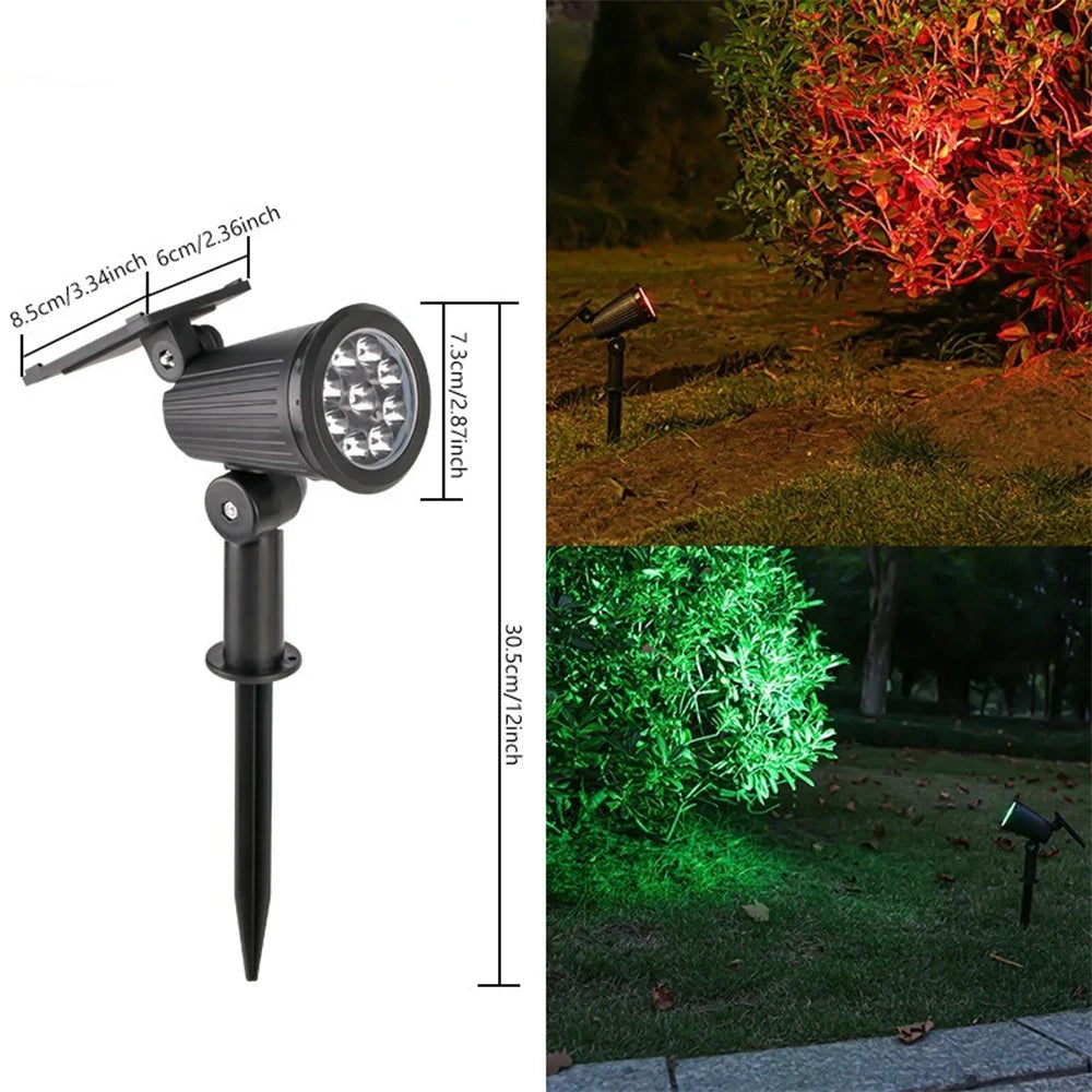 9 LED Solar Spot Lights IP65 Waterproof Outdoor RGB Solar Landscape Lights Brightness Adjustable for Garden Yard Palm Trees - Checkouts UK
