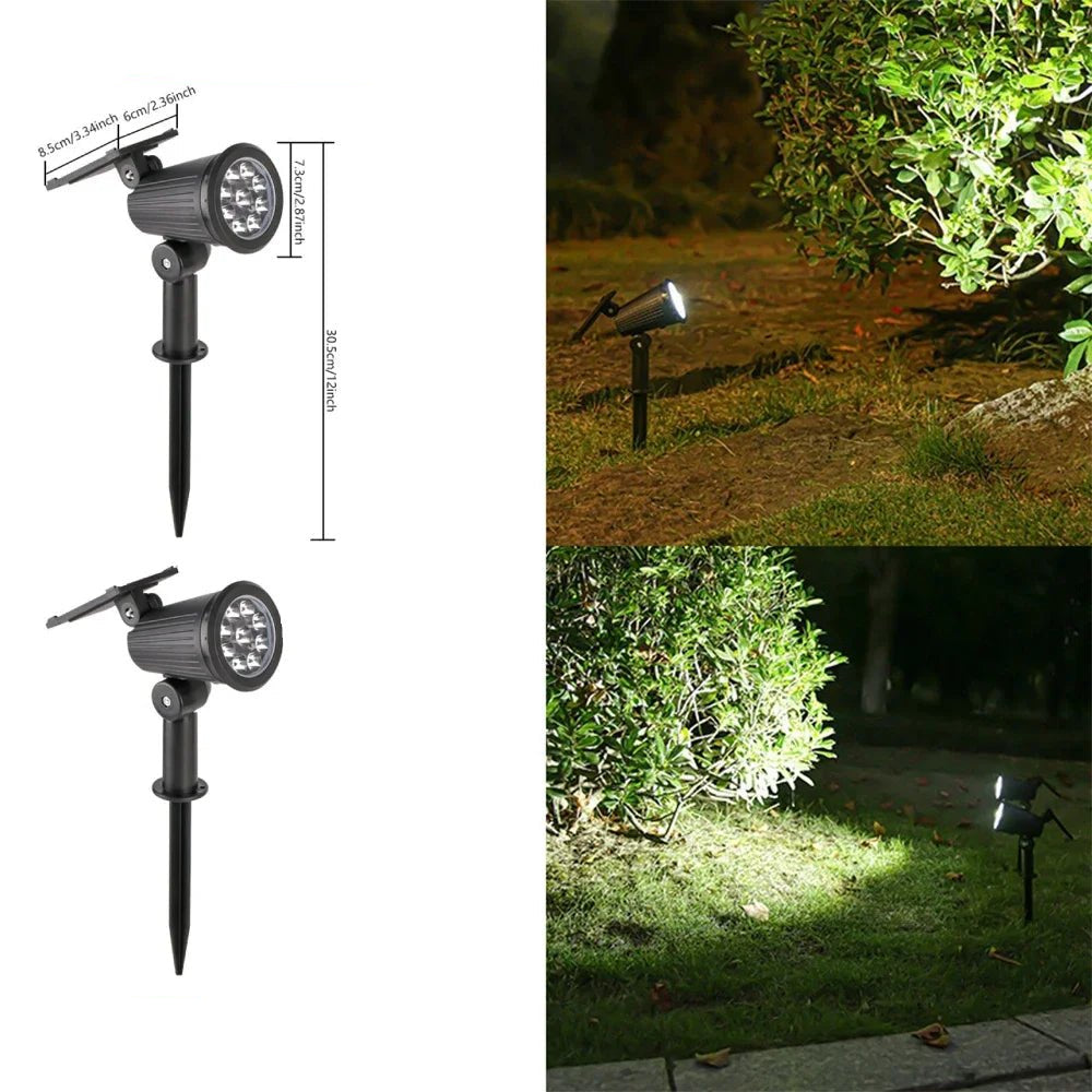 9 LED Solar Spot Lights IP65 Waterproof Outdoor RGB Solar Landscape Lights Brightness Adjustable for Garden Yard Palm Trees - Checkouts UK