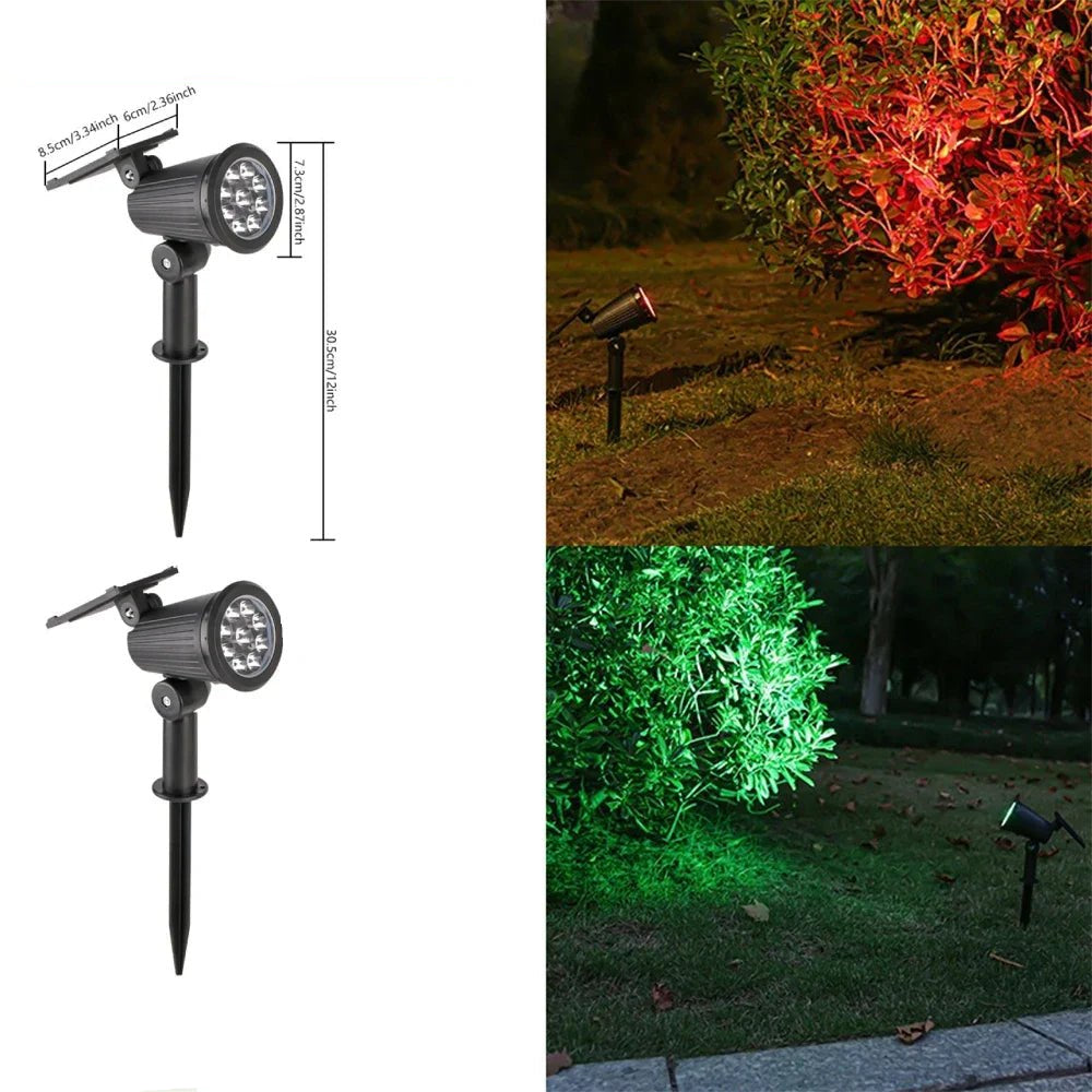 9 LED Solar Spot Lights IP65 Waterproof Outdoor RGB Solar Landscape Lights Brightness Adjustable for Garden Yard Palm Trees - Checkouts UK