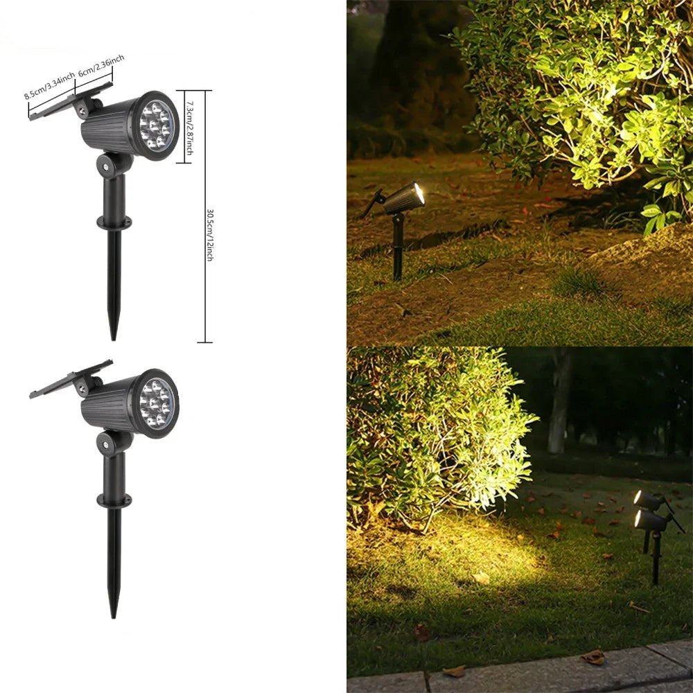 9 LED Solar Spot Lights IP65 Waterproof Outdoor RGB Solar Landscape Lights Brightness Adjustable for Garden Yard Palm Trees - Checkouts UK