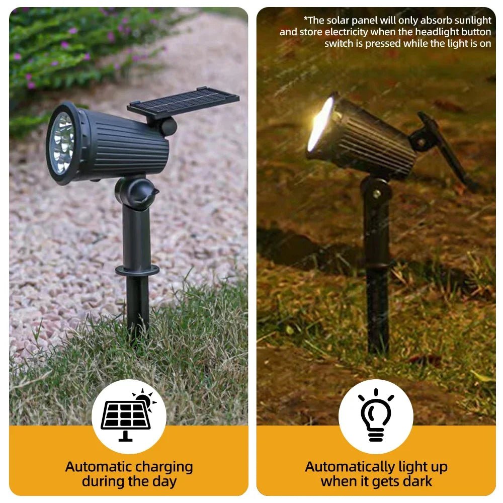 9 LED Solar Spot Lights IP65 Waterproof Outdoor RGB Solar Landscape Lights Brightness Adjustable for Garden Yard Palm Trees - Checkouts UK