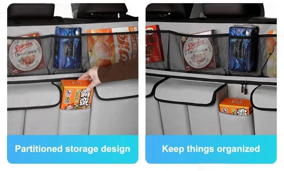 9 - Pocket Car Organizer Seat Back Hanging Storage Bag Wear - Resistant Oxford Colth SUV/MPV Trunk Organizer with Zipper - Checkouts USA