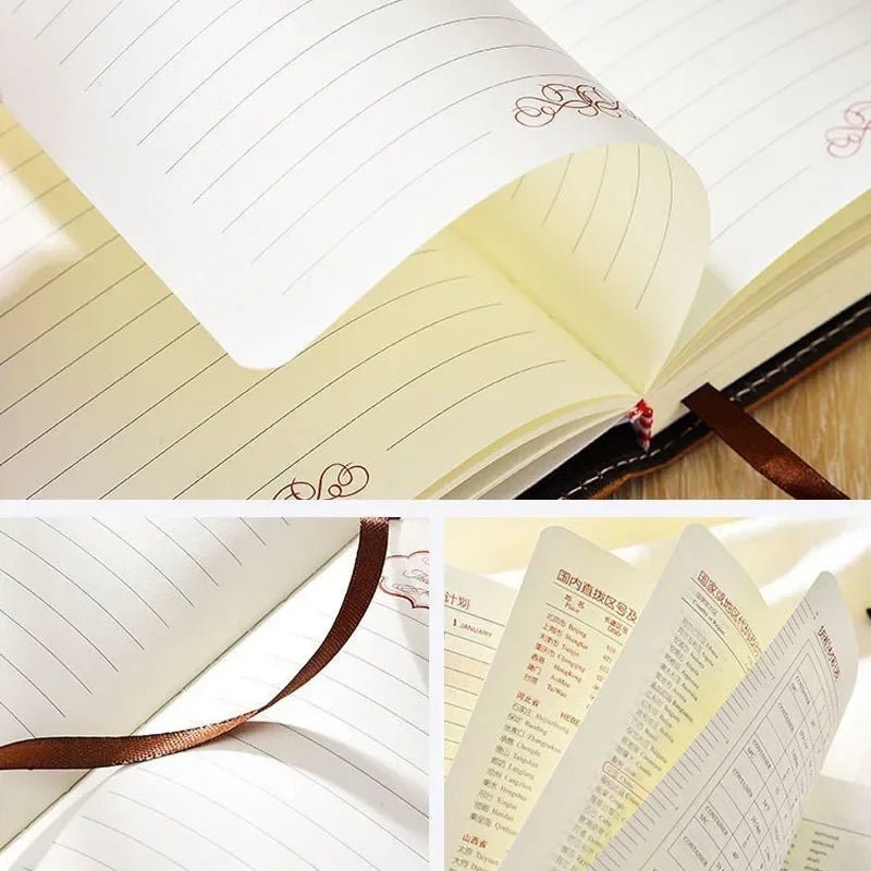 A5 200 Pages Retro Password Book with Lock Diary Thickened Creative Hand Ledger Student Notepad Stationery Notebook Binder - Checkouts USA