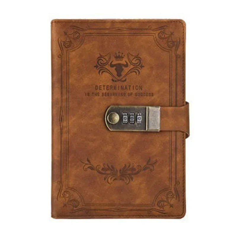 A5 200 Pages Retro Password Book with Lock Diary Thickened Creative Hand Ledger Student Notepad Stationery Notebook Binder - Checkouts USA