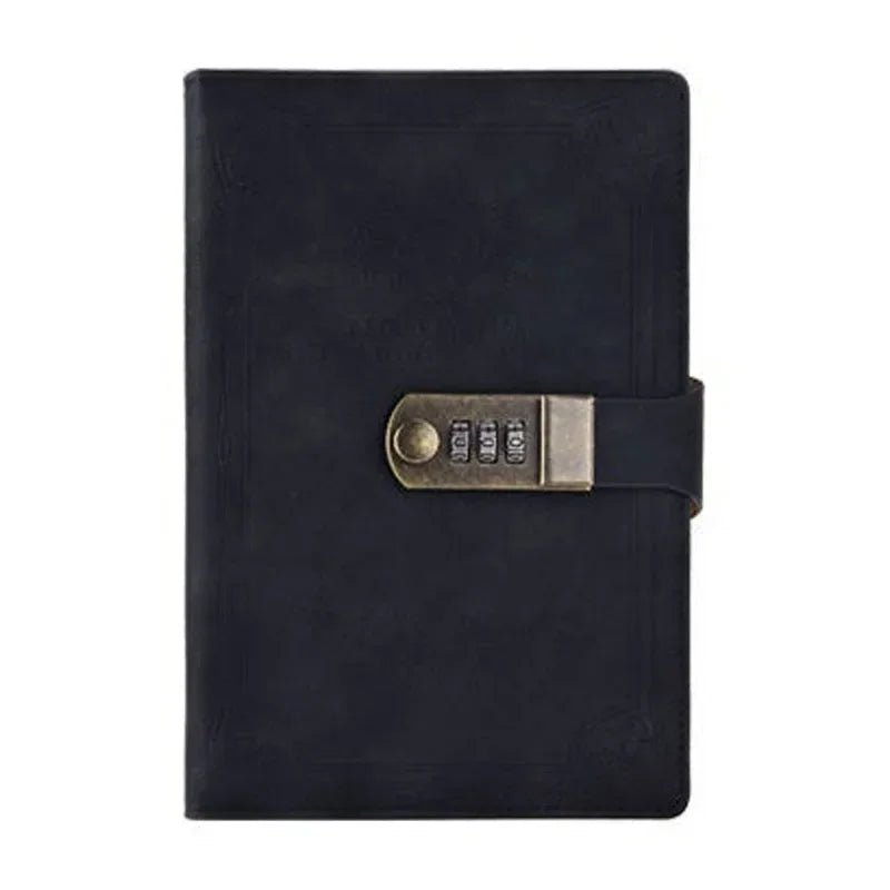 A5 200 Pages Retro Password Book with Lock Diary Thickened Creative Hand Ledger Student Notepad Stationery Notebook Binder - Checkouts USA