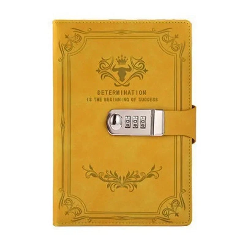 A5 200 Pages Retro Password Book with Lock Diary Thickened Creative Hand Ledger Student Notepad Stationery Notebook Binder - Checkouts USA
