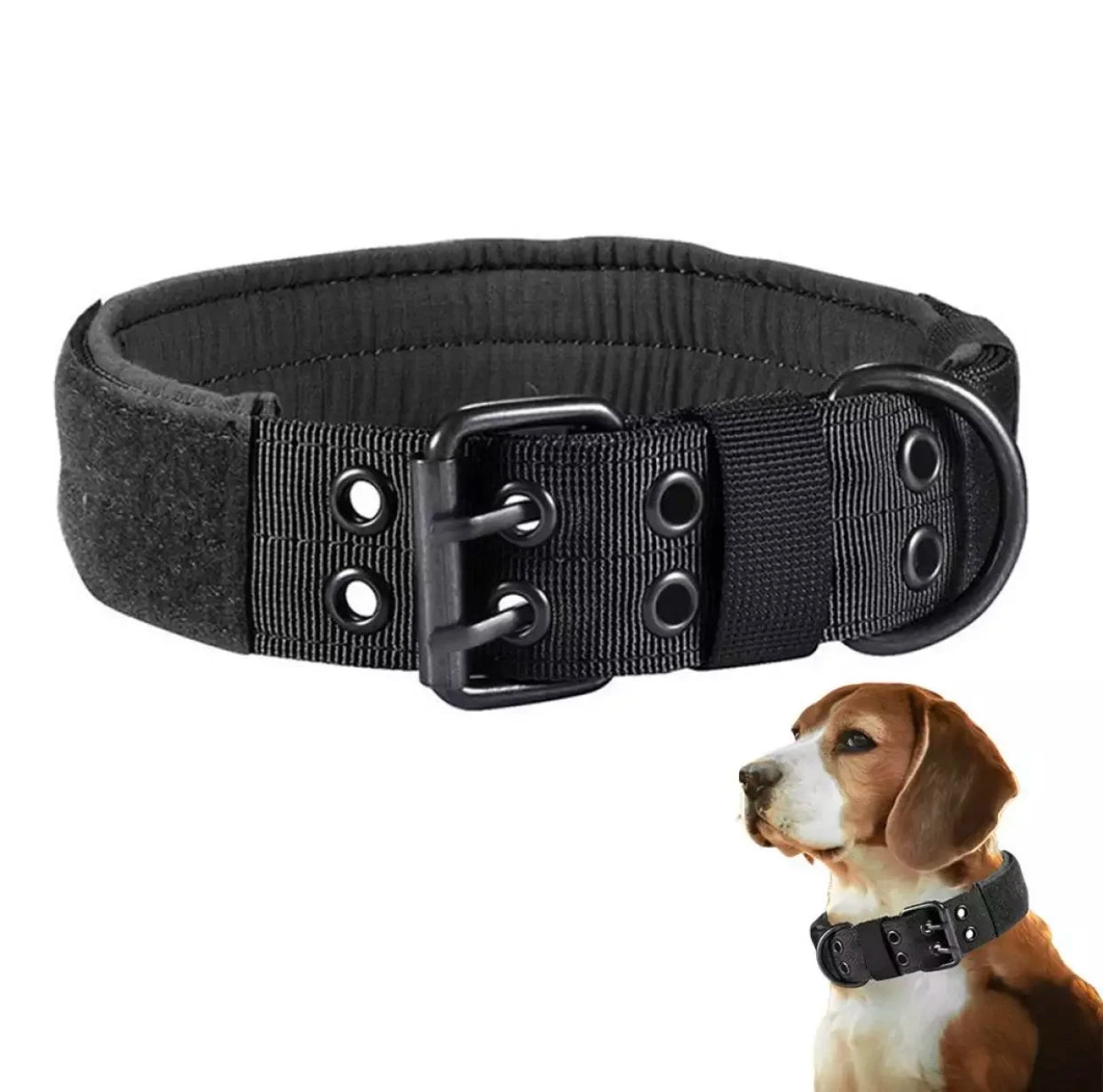 Adjustable Dog Collar Classic Reflective Training Military Dog Collar Nylon Heavy Duty Tactical Dog Collar German Shepherd - Checkouts UK