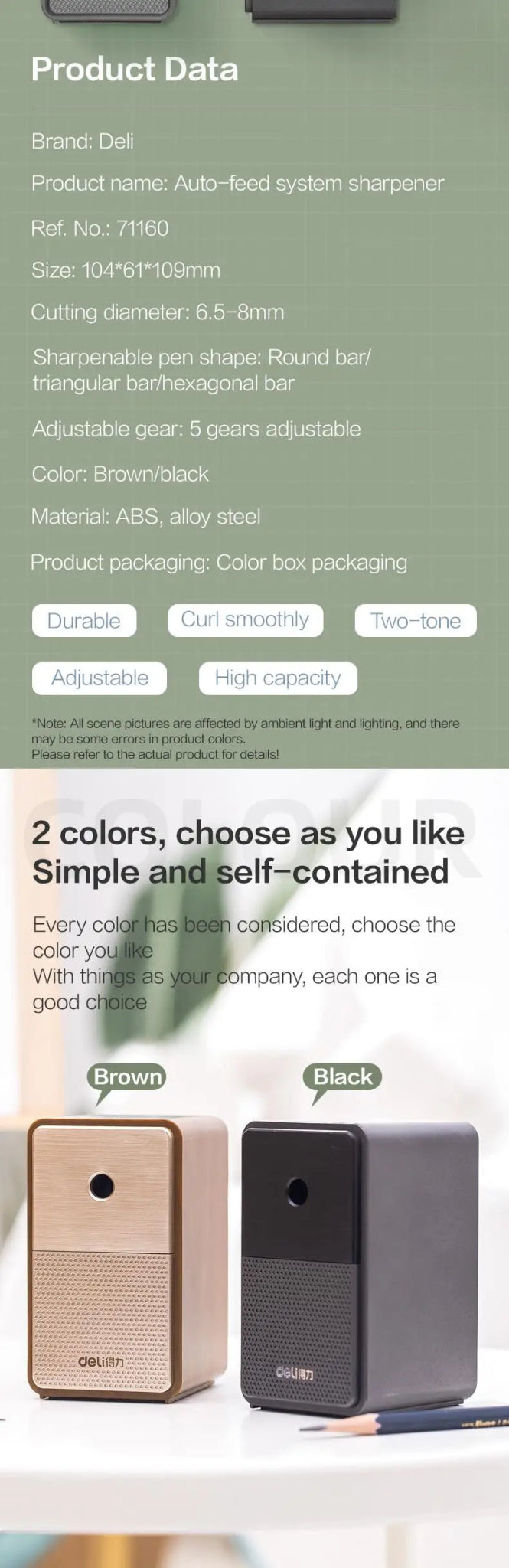 Adjustable Pencil Sharpener with Long Lasting Blade Hand Crank Table Sharpeners Machine Stationery - Checkouts USA