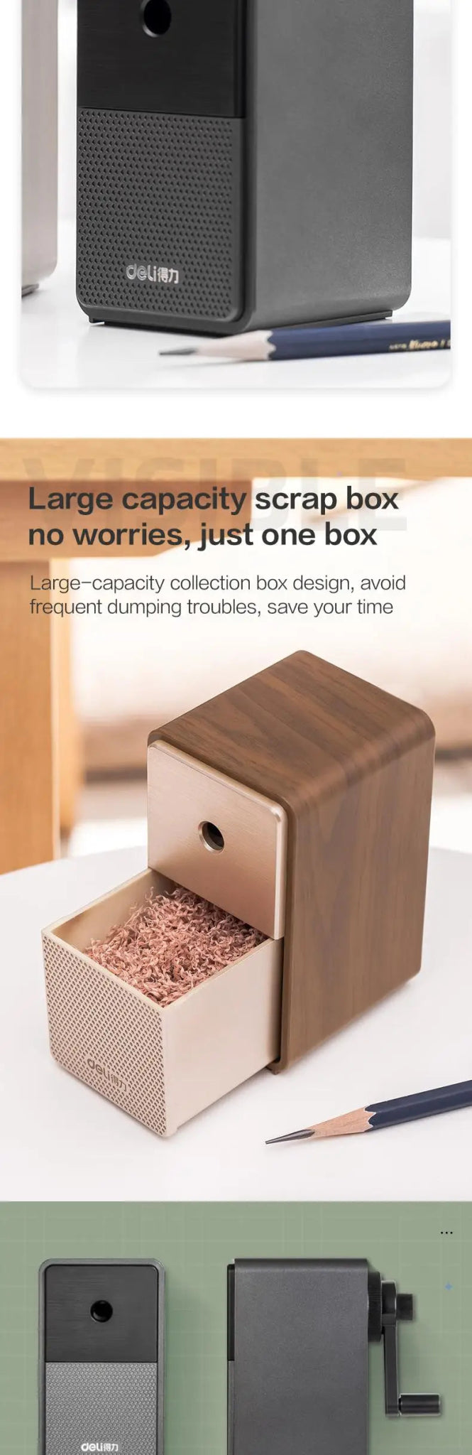 Adjustable Pencil Sharpener with Long Lasting Blade Hand Crank Table Sharpeners Machine Stationery - Checkouts USA