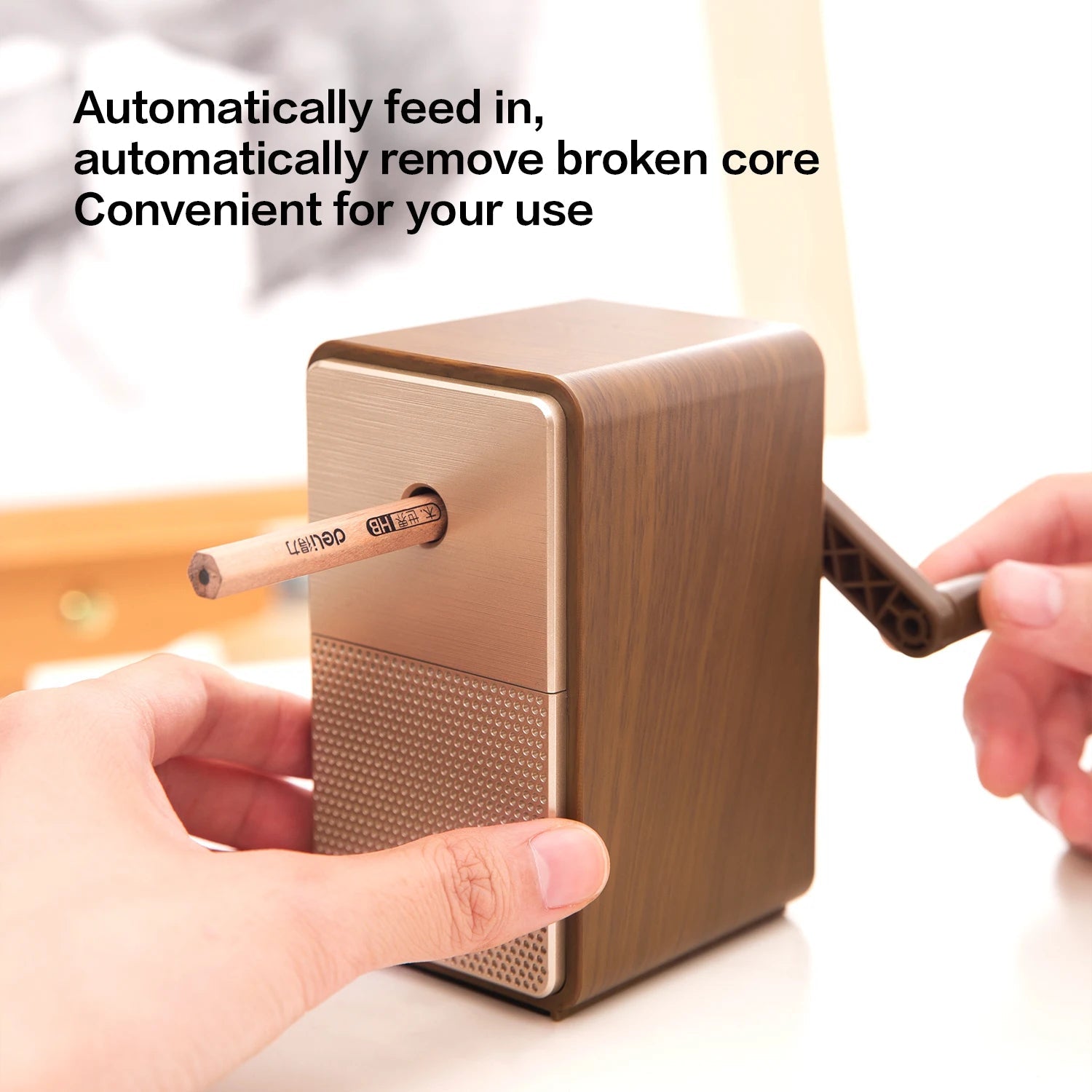 Adjustable Pencil Sharpener with Long Lasting Blade Hand Crank Table Sharpeners Machine Stationery - Checkouts USA