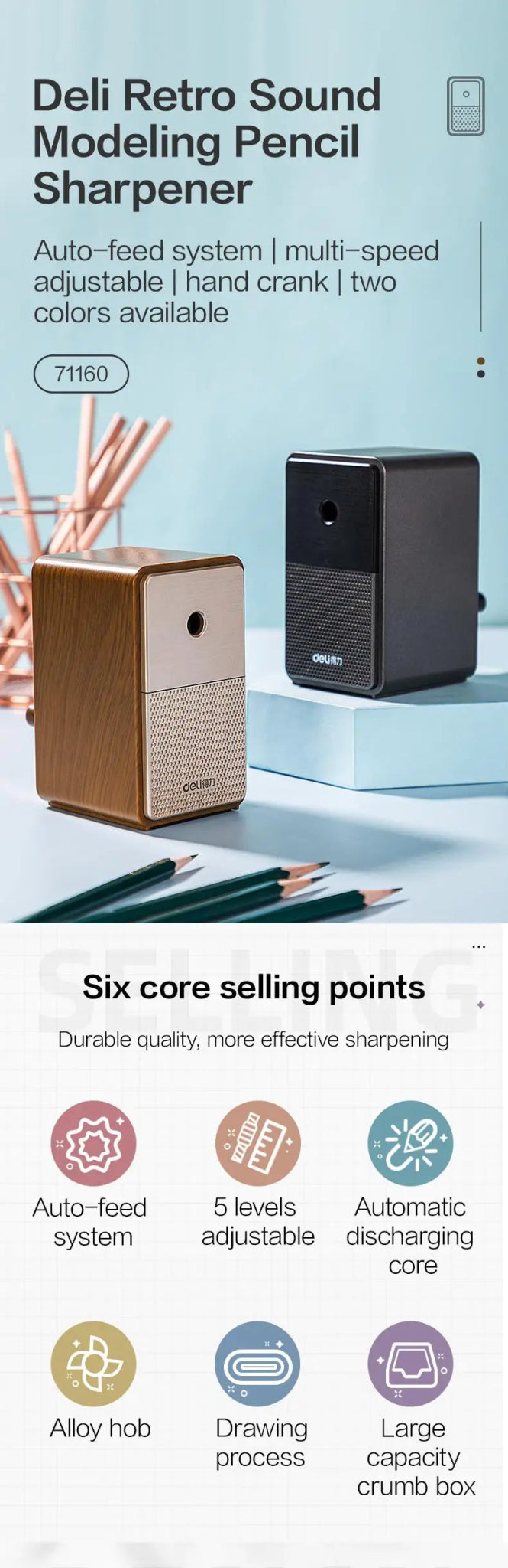 Adjustable Pencil Sharpener with Long Lasting Blade Hand Crank Table Sharpeners Machine Stationery - Checkouts USA