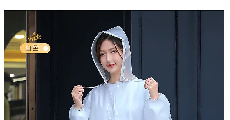 Adult Long Raincoats EVA Impermeable Waterproof Rain Coat Men Women Travel Hooded Beam Port Rain Poncho For Fishing Camping - Checkouts UK