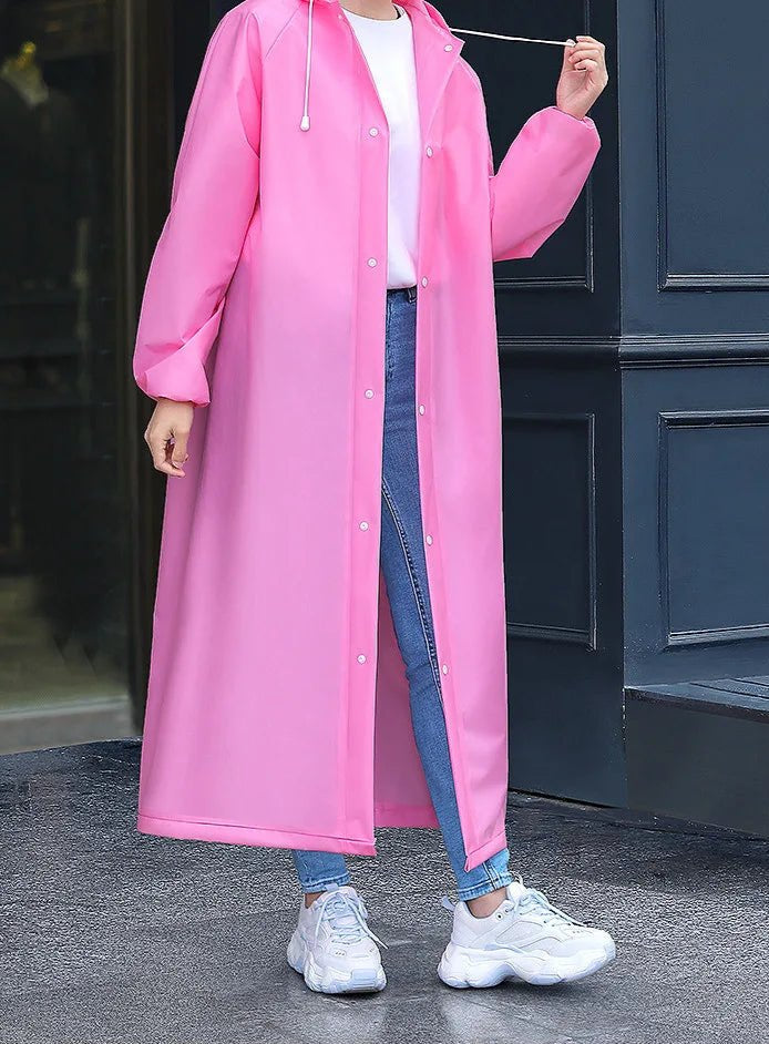 Adult Long Raincoats EVA Impermeable Waterproof Rain Coat Men Women Travel Hooded Beam Port Rain Poncho For Fishing Camping - Checkouts UK