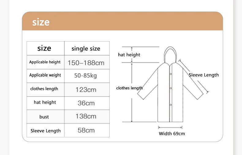 Adult Long Raincoats EVA Impermeable Waterproof Rain Coat Men Women Travel Hooded Beam Port Rain Poncho For Fishing Camping - Checkouts UK