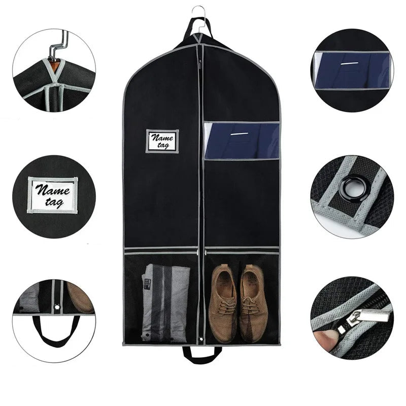 Bag Suit Bags for Travel and Storage Gusseted Zipper Suit Cover Protector with Large Accessory Pockets and Carry Handles - Checkouts UK