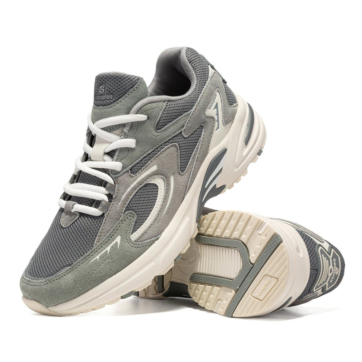 Bassploa Men Running Shoes 2024 New Casual Mesh Breathable Lace - Up Sport Shoes Male Fashion Lightweight Non - Slip Walking Shoes - Checkouts UK