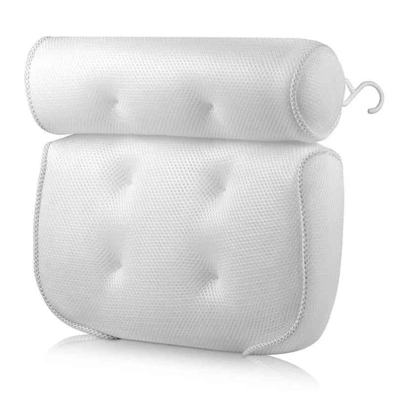 Bath Pillow for Bathtub Support Neck,Head and Back with Non - Slip Suction Cups air mesh - Checkouts UK