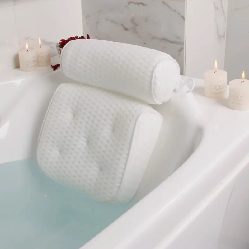 Bath Pillow for Bathtub Support Neck,Head and Back with Non - Slip Suction Cups air mesh - Checkouts UK