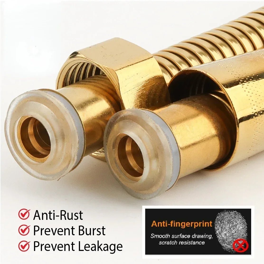 BATHROOM FAUCET HOSE SHOWER HEAD HOSE TOOLS 1.5M GOLD BIDET STAINLESS STEEL FLEXIBLE HOSE - Checkouts USA