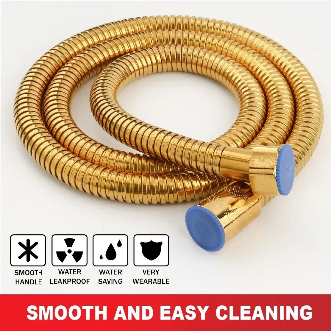 BATHROOM FAUCET HOSE SHOWER HEAD HOSE TOOLS 1.5M GOLD BIDET STAINLESS STEEL FLEXIBLE HOSE - Checkouts USA
