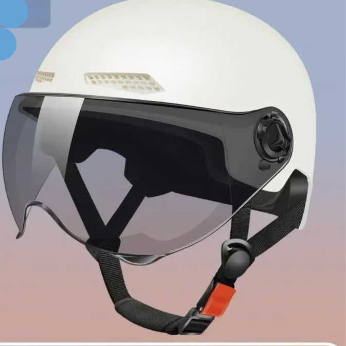 Bicycle Safety Helmet 3C Certified Men's and Women's Adult Children Cartoon Electric Bicycle Motorcycle Half Helmet with Goggles - Checkouts UK