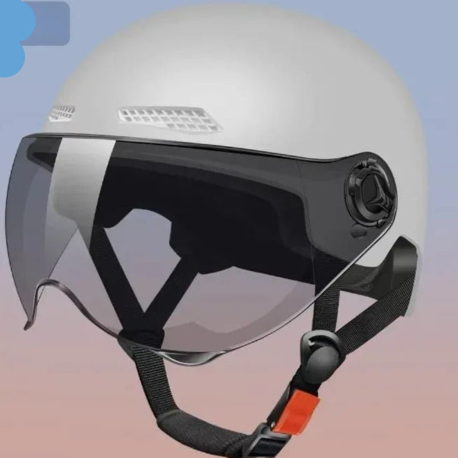 Bicycle Safety Helmet 3C Certified Men's and Women's Adult Children Cartoon Electric Bicycle Motorcycle Half Helmet with Goggles - Checkouts UK