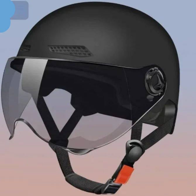 Bicycle Safety Helmet 3C Certified Men's and Women's Adult Children Cartoon Electric Bicycle Motorcycle Half Helmet with Goggles - Checkouts UK