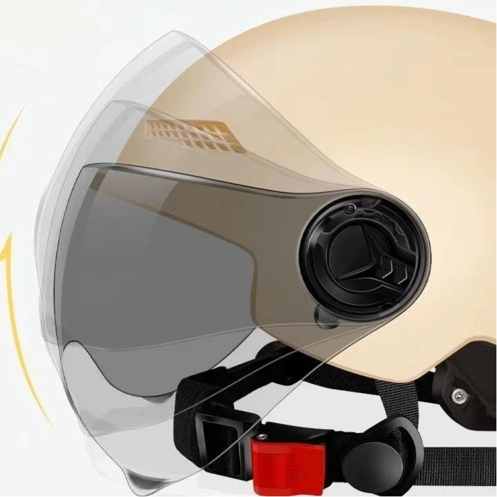 Bicycle Safety Helmet 3C Certified Men's and Women's Adult Children Cartoon Electric Bicycle Motorcycle Half Helmet with Goggles - Checkouts UK