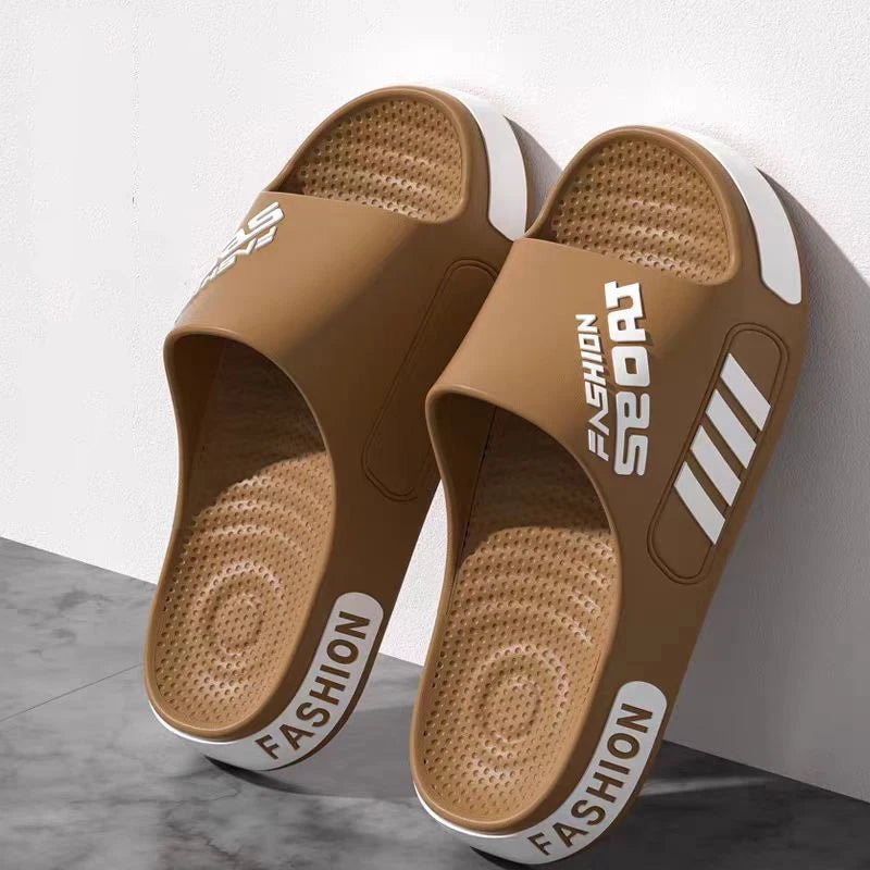 Big Size 48 - 49 Men Slippers Summer Flat Sole Home Slippers For Women Man Open Toe Trend Slides Couple Light Beach Shoes Sandals - Checkouts UK