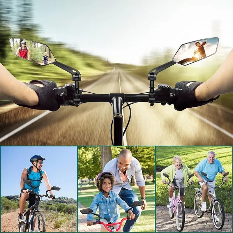 Bike Rearview Mirror Reflector Adjustable Rotatable Handlebar Mirror Clear Rearview Electric Scooter Cycling Bicycle Accessories - Checkouts UK
