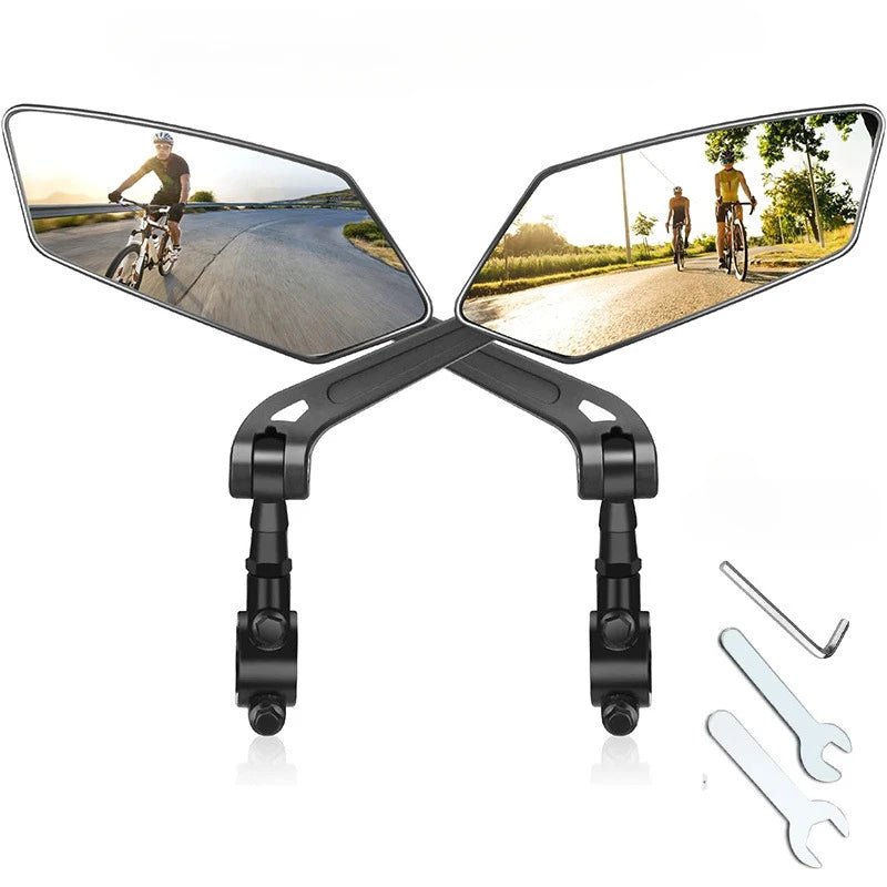 Bike Rearview Mirror Reflector Adjustable Rotatable Handlebar Mirror Clear Rearview Electric Scooter Cycling Bicycle Accessories - Checkouts UK