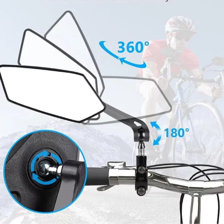 Bike Rearview Mirror Reflector Adjustable Rotatable Handlebar Mirror Clear Rearview Electric Scooter Cycling Bicycle Accessories - Checkouts UK
