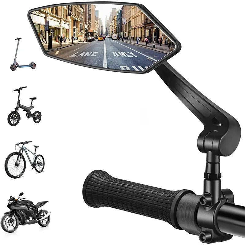 Bike Rearview Mirror Reflector Adjustable Rotatable Handlebar Mirror Clear Rearview Electric Scooter Cycling Bicycle Accessories - Checkouts UK