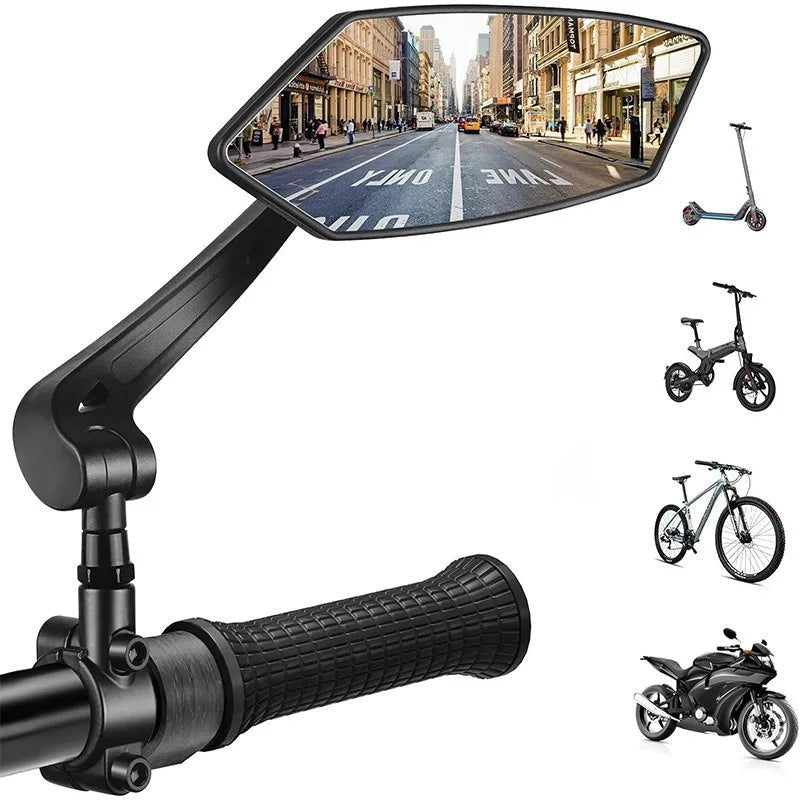 Bike Rearview Mirror Reflector Adjustable Rotatable Handlebar Mirror Clear Rearview Electric Scooter Cycling Bicycle Accessories - Checkouts UK