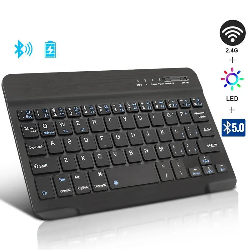 Bluetooth Wireless Keyboard Mini Keyboard For MacBook iPad 2.4G Rechargeable Gaming Receiver For Android iOS Windows - Checkouts UK