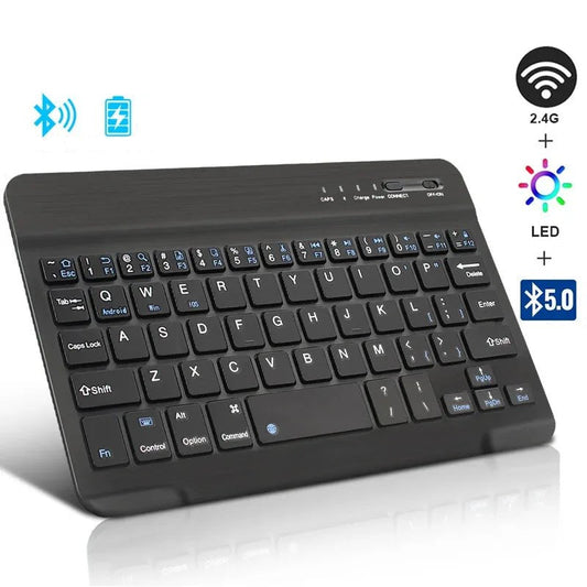Bluetooth Wireless Keyboard Mini Keyboard For MacBook iPad 2.4G Rechargeable Gaming Receiver For Android iOS Windows - Checkouts UK
