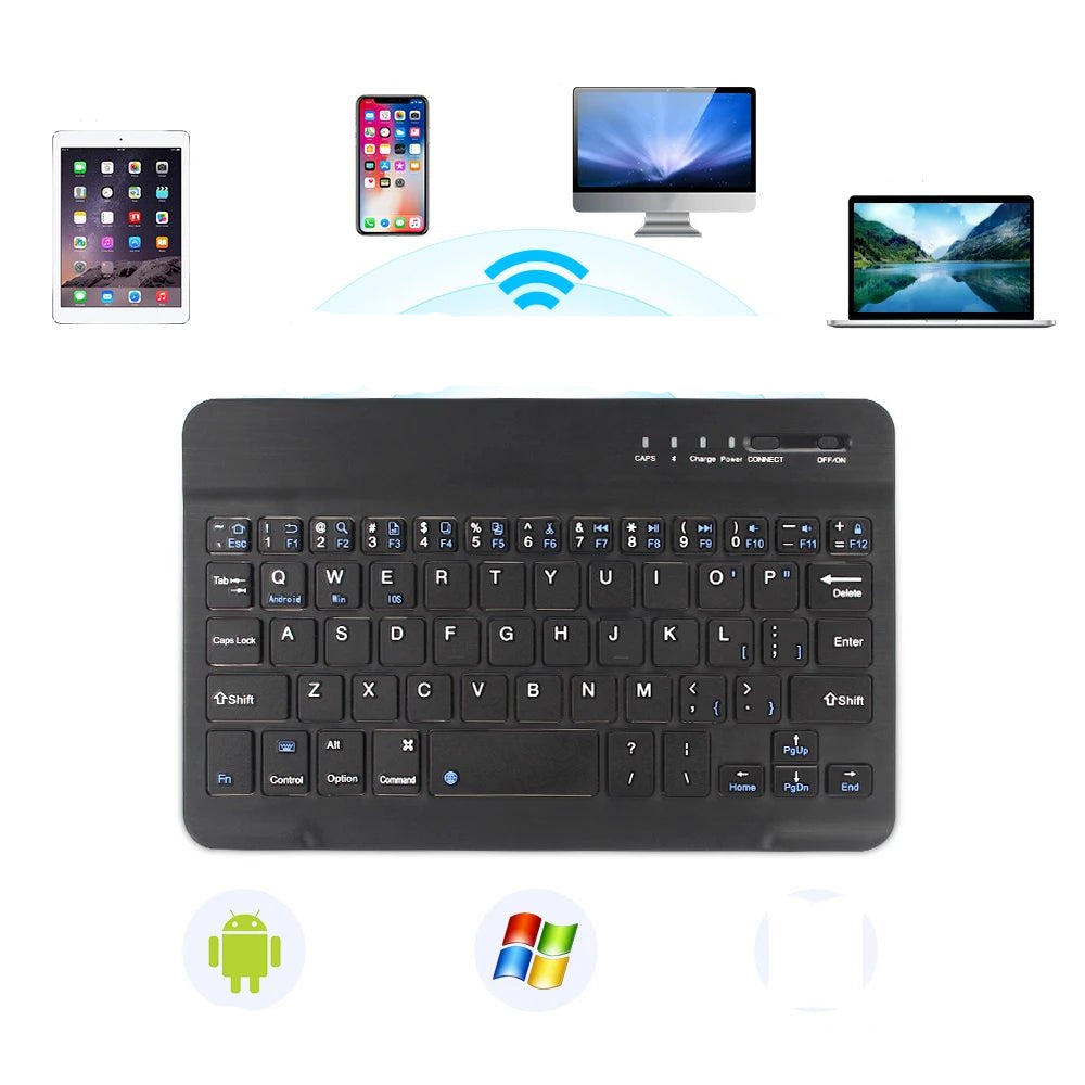 Bluetooth Wireless Keyboard Mini Keyboard For MacBook iPad 2.4G Rechargeable Gaming Receiver For Android iOS Windows - Checkouts UK
