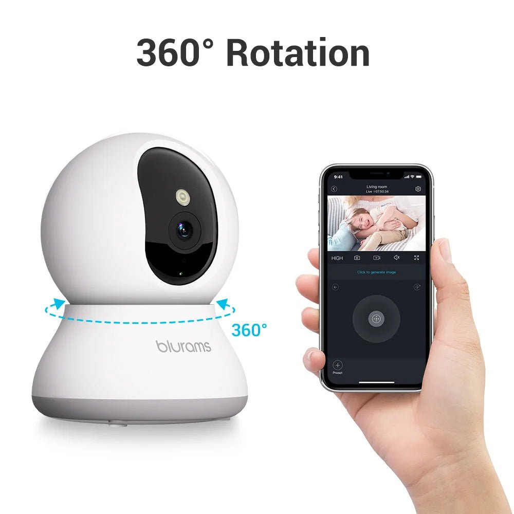 blurams Pet Camera 2K, 360° Indoor Security Camera, Dog Camera with Phone App, PTZ Cameras for Home Security Indoor, 2 - Way Audio - Furbury